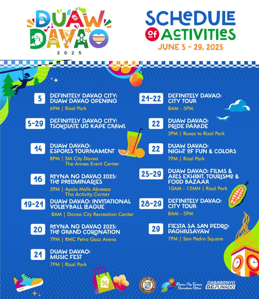 Duaw Davao 2025 Schedule of Activities